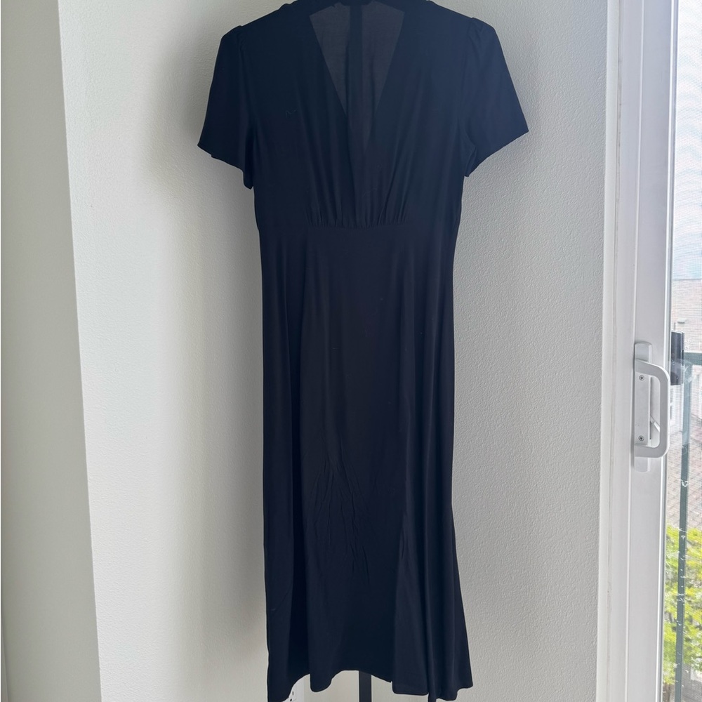 Uniqlo Blue Sheath Midi Dress with Flutter Sleeves - Picture 4 of 4